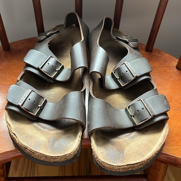 Birkenstock Men’s Brown Sandals Size 44 - Picture 2 of 12